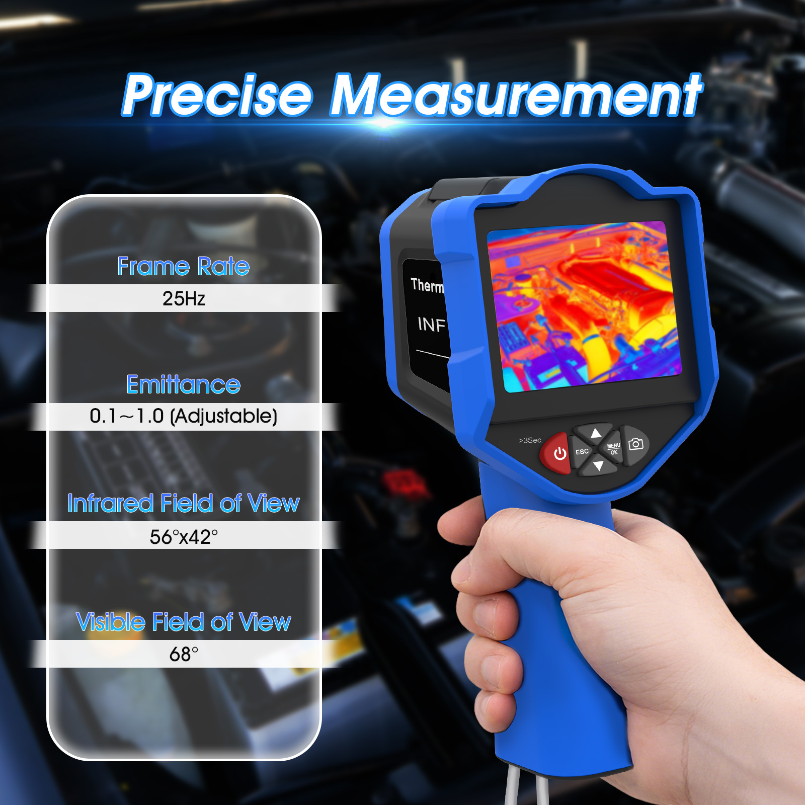 كاميرا حرارية HoldPeak، دقة 25 - مراجعة Thermal Imaging Camera 256X192 وسعره